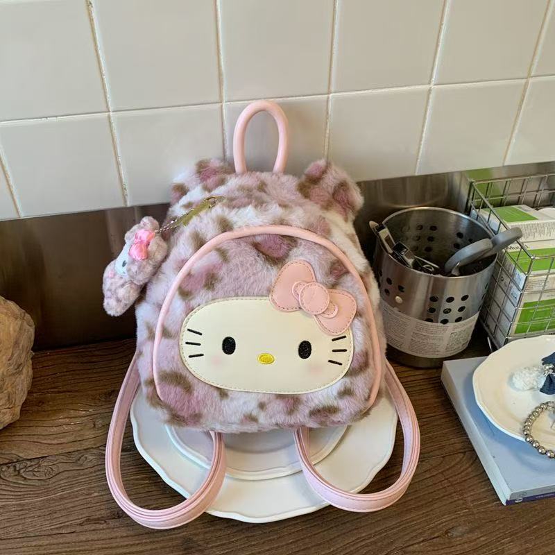 Fluffy KT Bear Head Backpack
