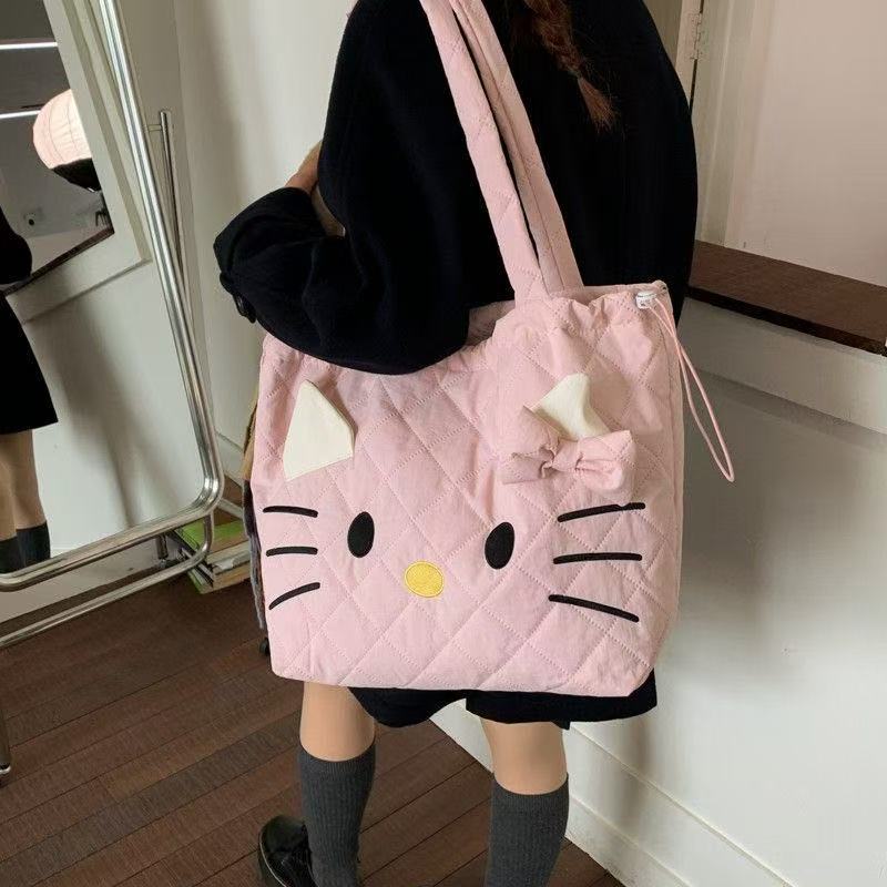 Hello Kitty Quilted Tote Bag | Soft & Cute Everyday Carry
