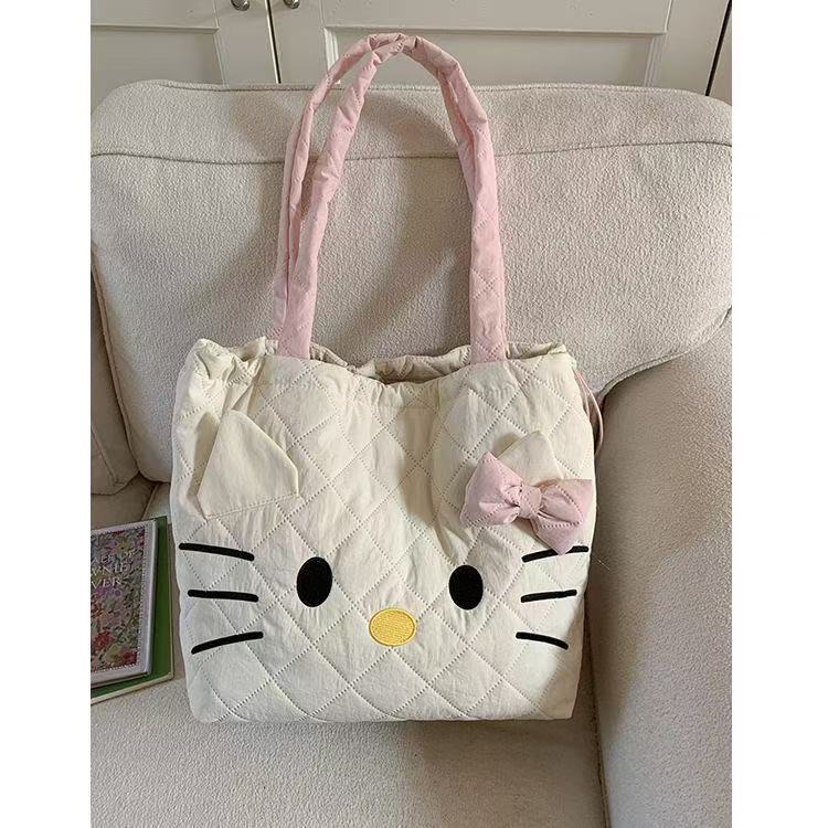 Hello Kitty Quilted Tote Bag | Soft & Cute Everyday Carry