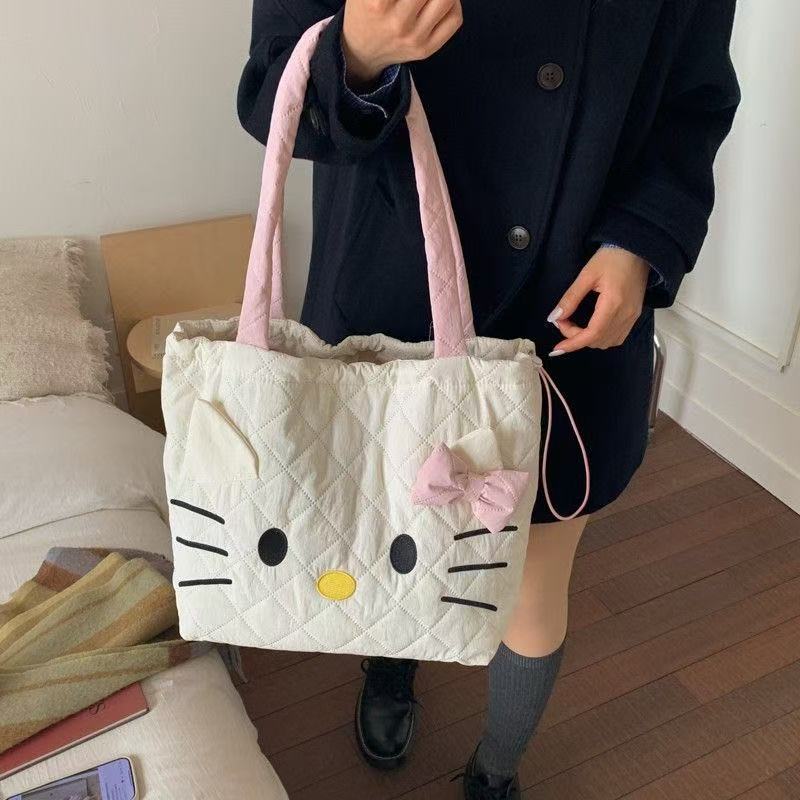 Hello Kitty Quilted Tote Bag | Soft & Cute Everyday Carry